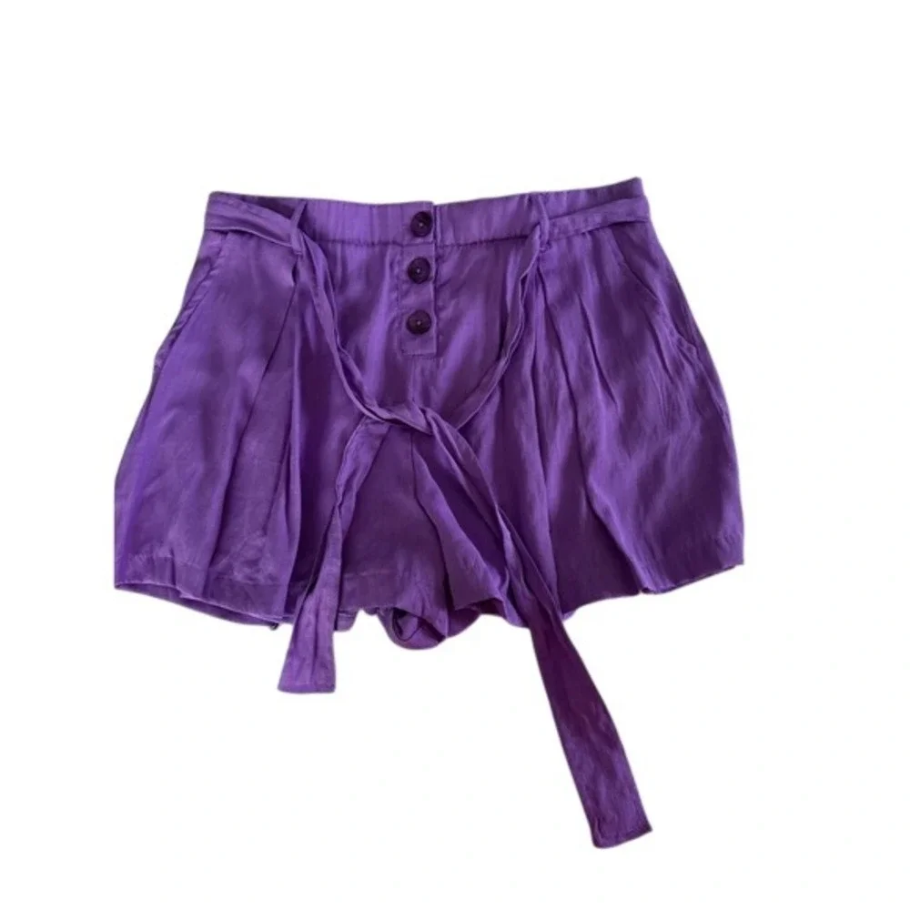 Haute Monde Women's Purple Sz L Pleated Skorts Summer Preppy Academia Beachy Y2K